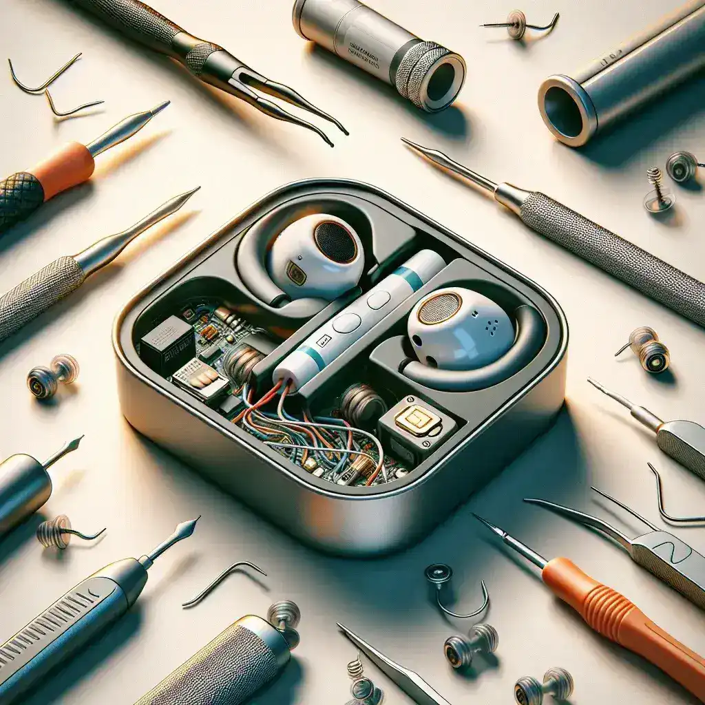 "Ilustrasi cara memperbaiki masalah pengisian daya pada earbud JBL, menunjukkan langkah-langkah memperbaiki dan merawat earbud untuk kinerja optimal."