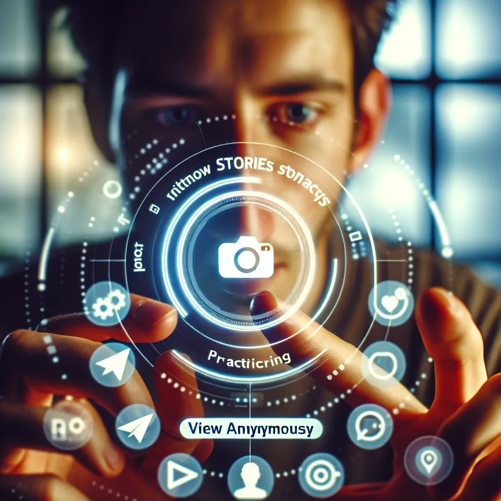 "Ilustrasi cara menggunakan Instagram Story Viewer untuk melihat story secara anonim tanpa terdeteksi, dengan tampilan aplikasi Instagram di layar smartphone."
